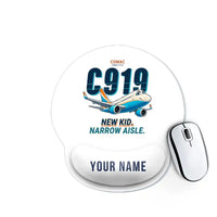 Thumbnail for COMAC C919 - Cartoon + Name - Ergonomic Mouse Pad - White