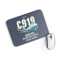 Thumbnail for COMAC C919 - Cartoon + Name - Mouse Pad - Navy Blue