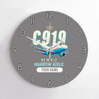 Thumbnail for COMAC C919 - Cartoon + Name - No Frame - Gray