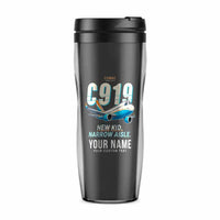 Thumbnail for COMAC C919 - Cartoon + Name - Plastic (No Holder) - Gray