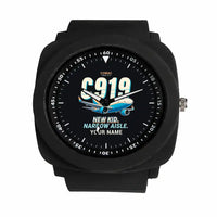 Thumbnail for COMAC C919 - Cartoon + Name - Rubber Strap - Black