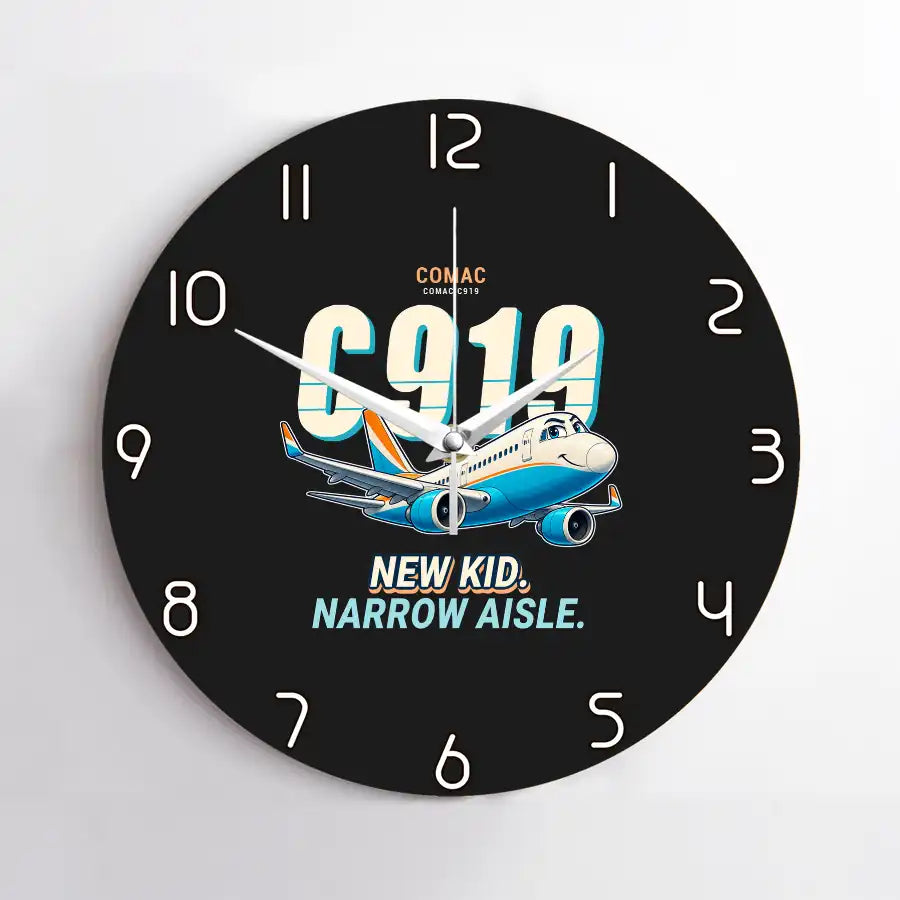 COMAC C919 - Cartoon - No Frame - Black