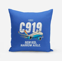 Thumbnail for COMAC C919 - Cartoon - Pillow - Blue