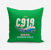 Thumbnail for COMAC C919 - Cartoon - Pillow - Green
