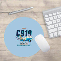 Thumbnail for COMAC C919 - Cartoon - Round Mouse Pad - Light Blue