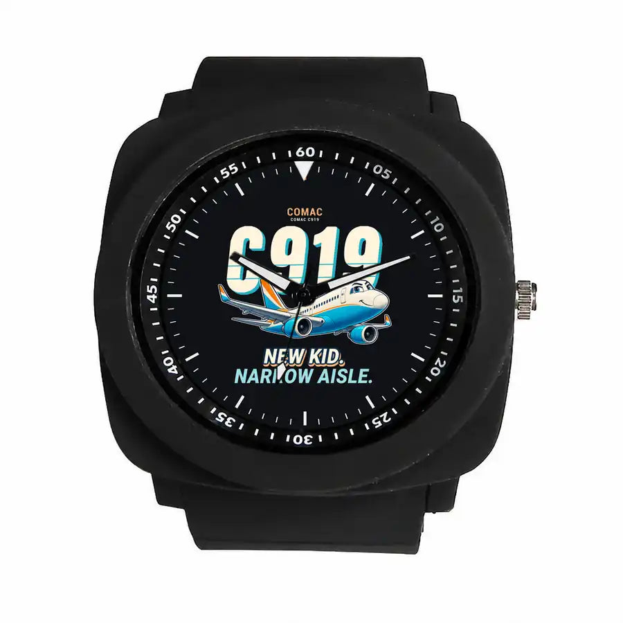 COMAC C919 - Cartoon - Rubber Strap - Black
