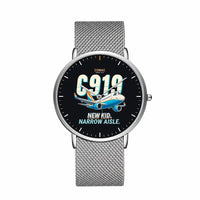 Thumbnail for COMAC C919 - Cartoon - Slim Mesh - Silver and Silver Stainless Steel Strap