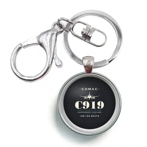 COMAC C919 - Heritage - Circle Key Chain - Black