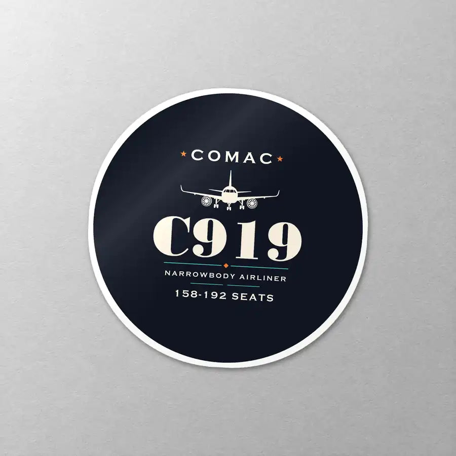 COMAC C919 - Heritage - Circle Sticker - Close-up