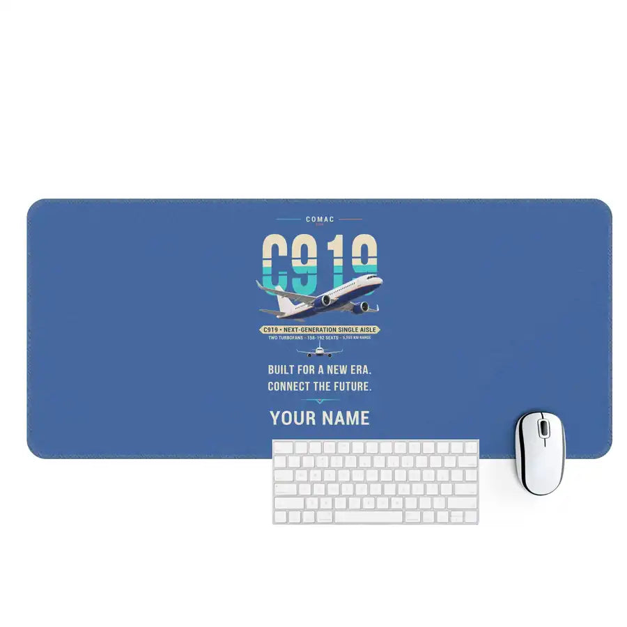 COMAC C919 - Original + Name - Desk Mat - Blue