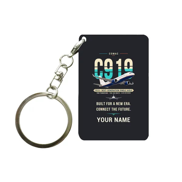 COMAC C919 - Original + Name - Key Chain - Black