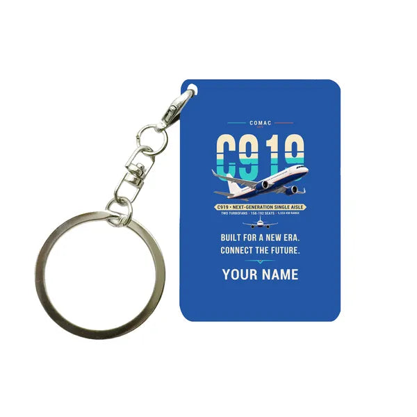COMAC C919 - Original + Name - Key Chain - Blue