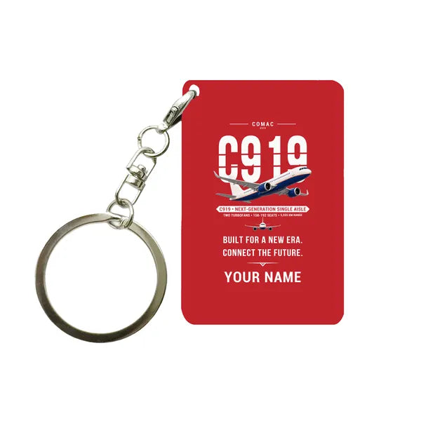 COMAC C919 - Original + Name - Key Chain - Red