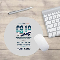 Thumbnail for COMAC C919 - Original + Name - Round Mouse Pad - Light Gray