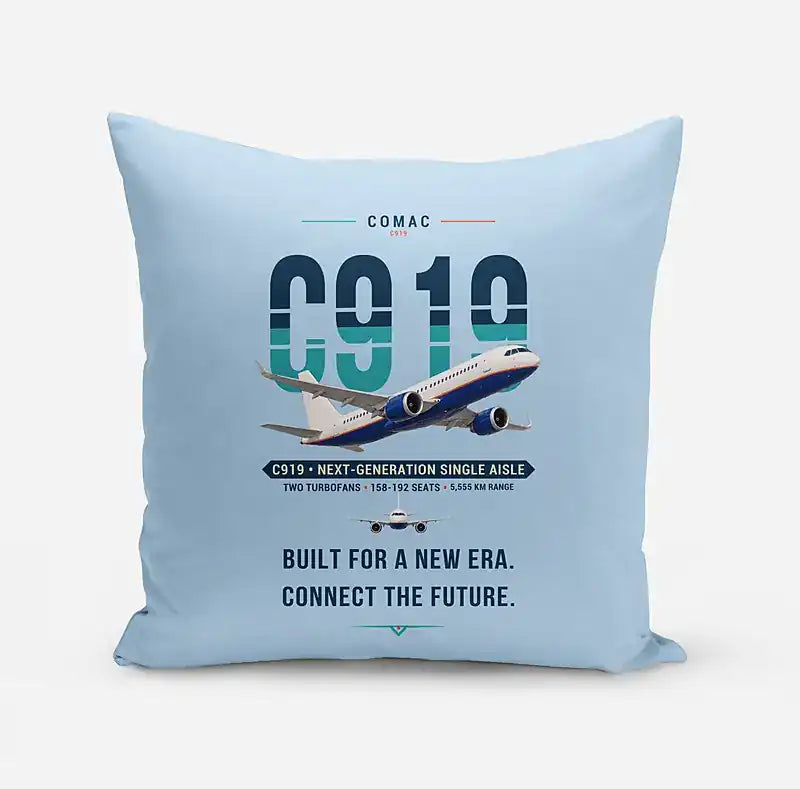 COMAC C919 - Original - Pillow - Light Blue
