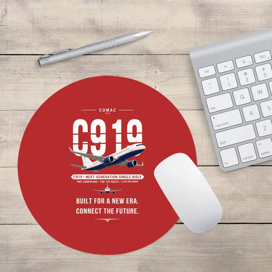 COMAC C919 - Original - Round Mouse Pad - Red