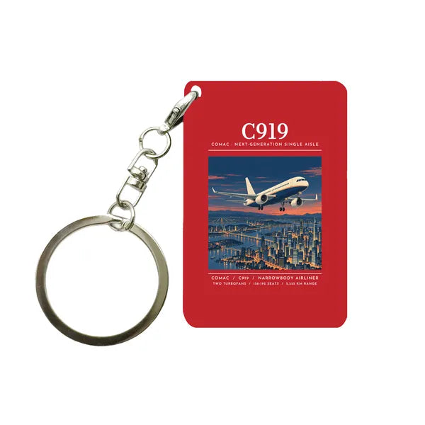 COMAC C919 - Poster - Key Chain - Red