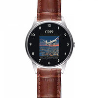 Thumbnail for COMAC C919 - Poster - Leather Strap - Striped Brown Leather Strap