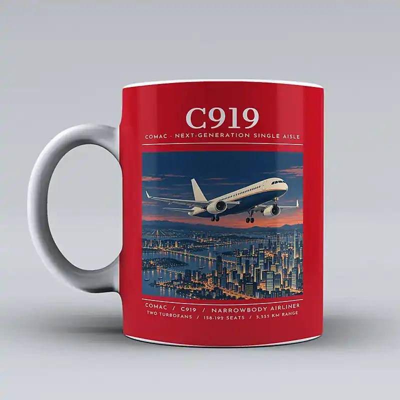 COMAC C919 - Poster - Mug - Red