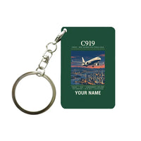 Thumbnail for COMAC C919 - Poster + Name - Key Chain - Dark Green