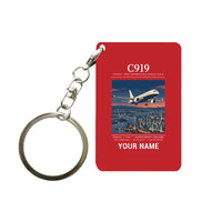 Thumbnail for COMAC C919 - Poster + Name - Key Chain - Red