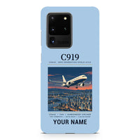 Thumbnail for COMAC C919 - Poster + Name - Samsung Case - Light Blue