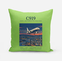 Thumbnail for COMAC C919 - Poster - Pillow - Light Green