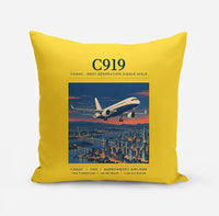 Thumbnail for COMAC C919 - Poster - Pillow - Yellow