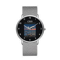 Thumbnail for COMAC C919 - Poster - Slim Mesh - Silver and Silver Stainless Steel Strap
