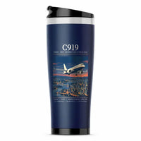 Thumbnail for COMAC C919 - Poster - Stainless Steel (No Holder) - Dark Blue