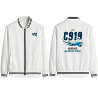 Thumbnail for COMAC C919 Stylish Jackets - Baseball Collar - Cartoon - White