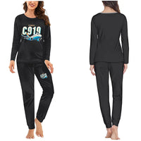 Thumbnail for COMAC C919 - Women Pajamas - Cartoon Chest - Black