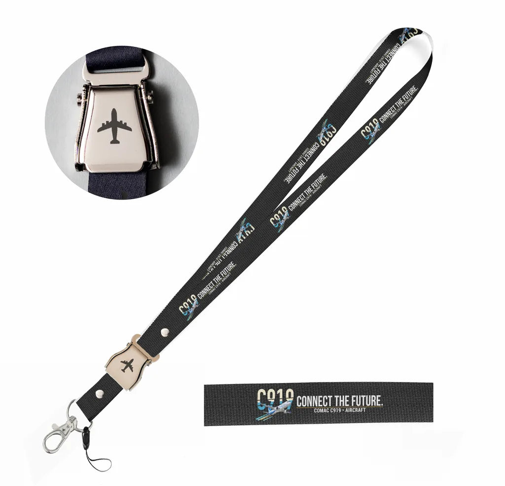 COMAC C919 seat belt lanyard - black