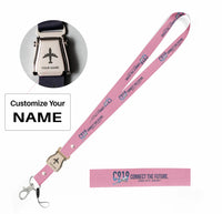 Thumbnail for COMAC C919 seat belt lanyard - pink with name