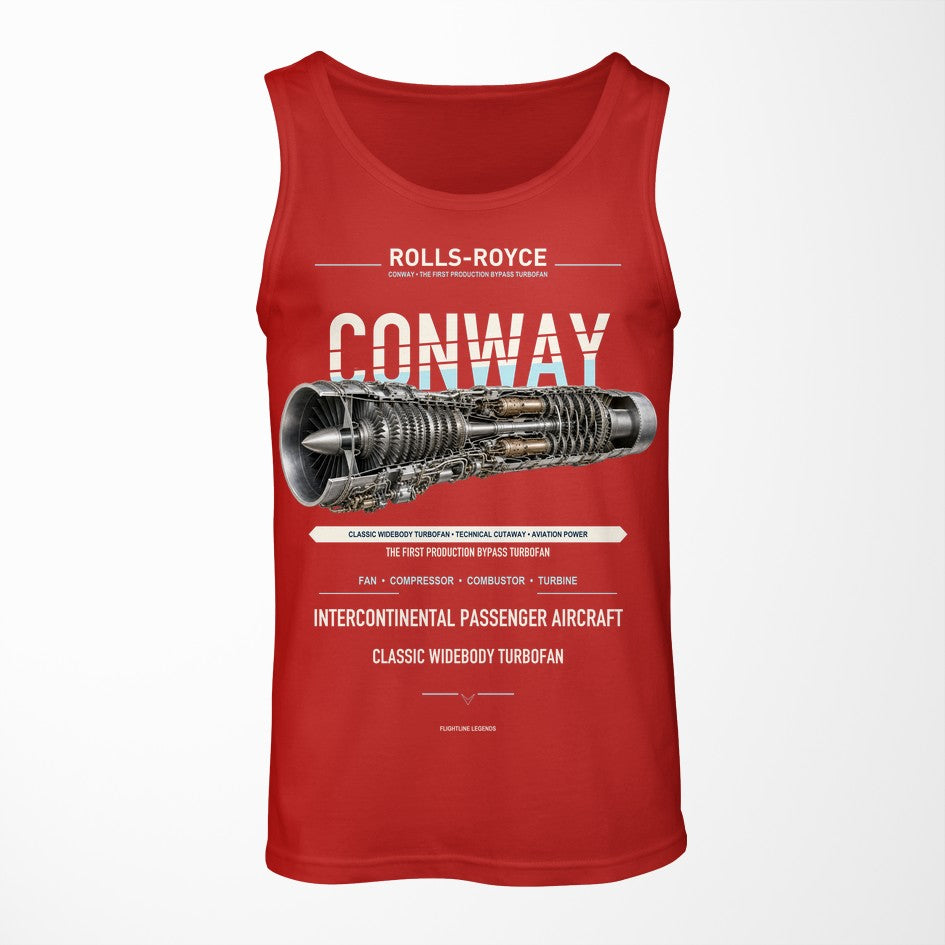 CONWAY design on red tank top