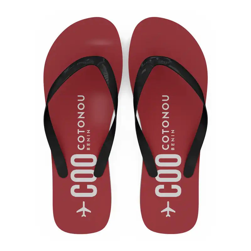 Cadjehoun Airport (COO) Slippers & Flip Flops - Slippers - Flip Flops - Code - Red