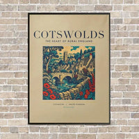 Thumbnail for COTSWOLDS - Poster - Canvas Framed - Beige