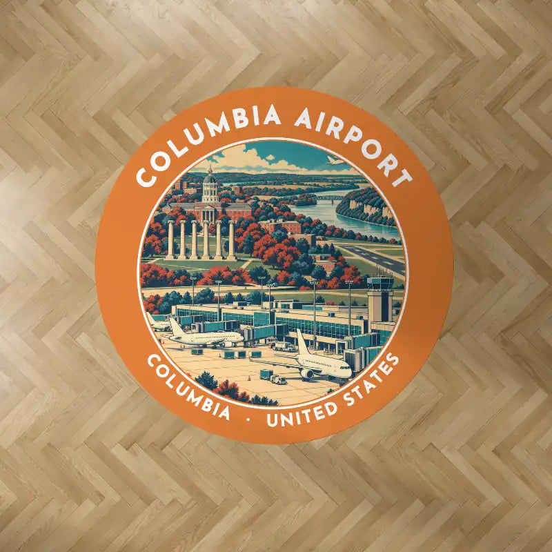 Columbia Regional Airport (COU) Carpets - Carpet Round - Badge - Orange V2