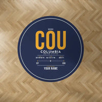 Thumbnail for Columbia Regional Airport (COU) Carpets - Carpet Round - ID Tag + Name - Dark Blue V2