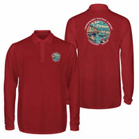 Thumbnail for Copenhagen Airport Kastrup (CPH) Premium Polo T-Shirts - Badge - Long Sleeve - Dark Red