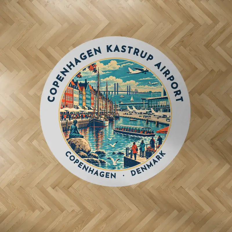 Copenhagen Airport Kastrup (CPH) Carpets - Carpet Round - Badge - Light Gray V2