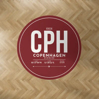 Thumbnail for Copenhagen Airport Kastrup (CPH) Carpets - Carpet Round - ID Tag - Dark Red V2