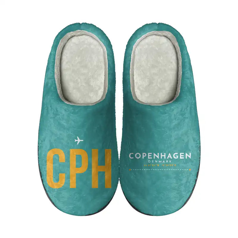 Copenhagen Airport Kastrup (CPH) Slippers & Flip Flops - Slippers - Cotton - Code - Different - Turquoise