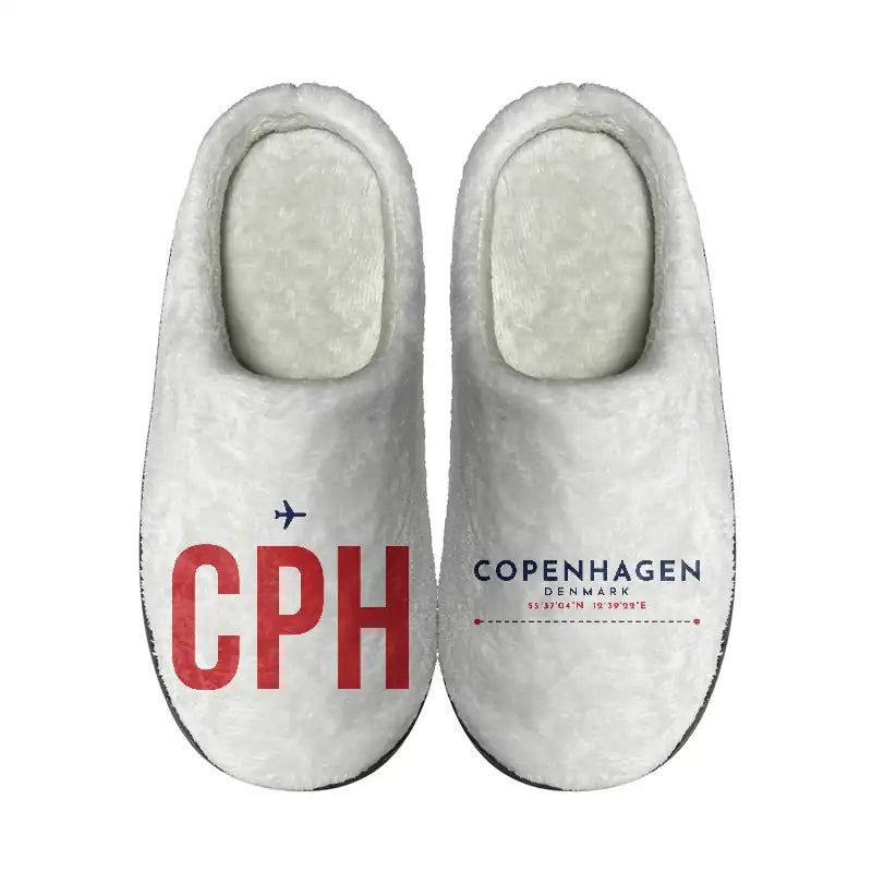 Copenhagen Airport Kastrup (CPH) Slippers & Flip Flops - Slippers - Cotton - Code - Different - White