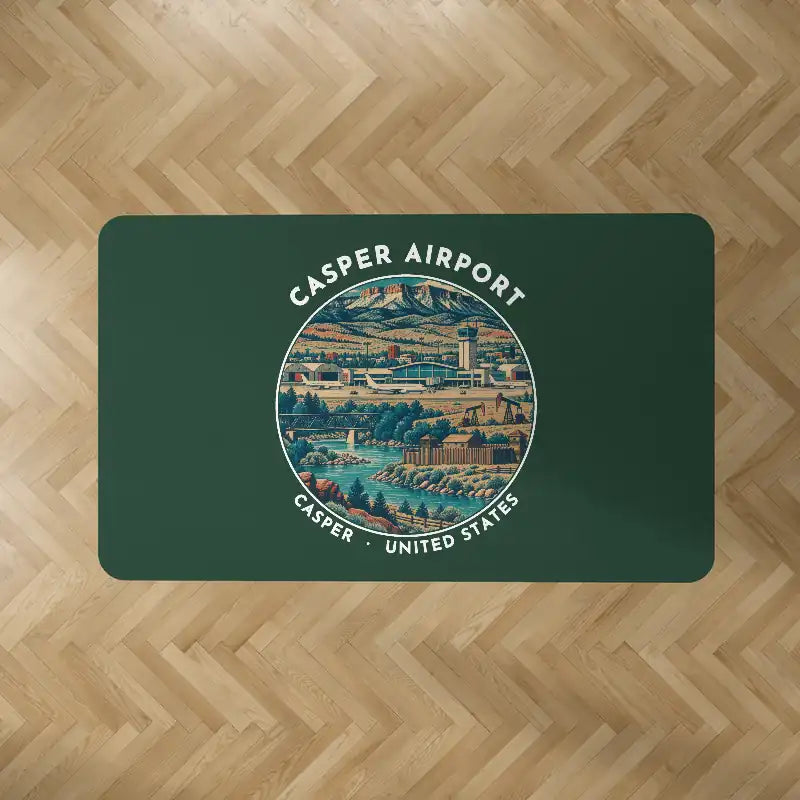 Casper–Natrona County International Airport (CPR) Carpets - Carpet Rectangle - Badge - Dark Green V2