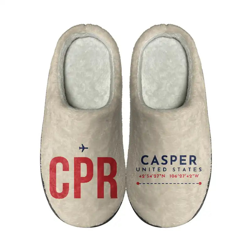 Casper–Natrona County International Airport (CPR) Slippers & Flip Flops - Slippers - Cotton - Code - Different - Beige