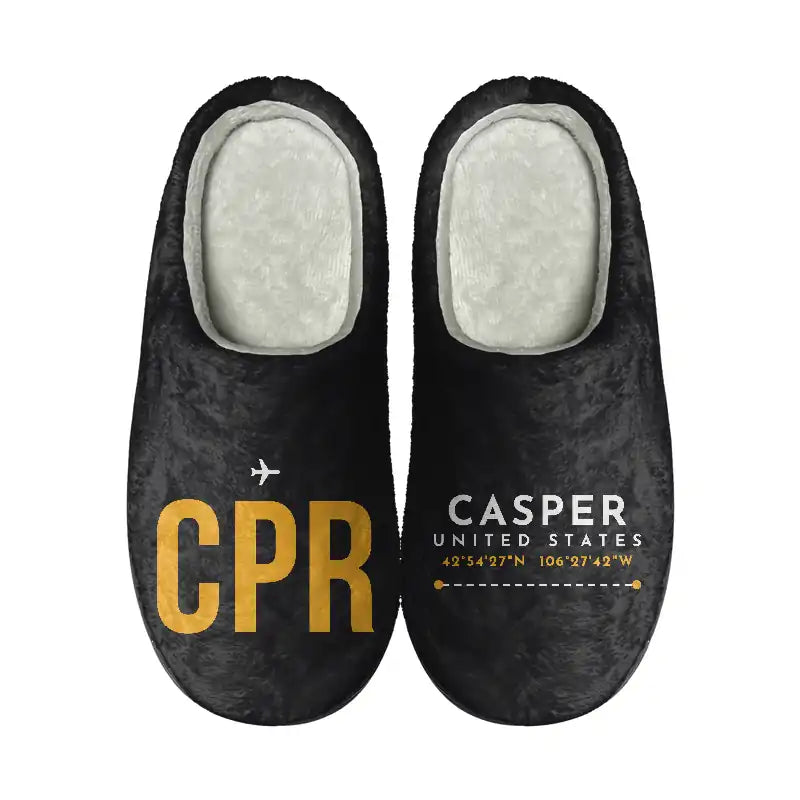 Casper–Natrona County International Airport (CPR) Slippers & Flip Flops - Slippers - Cotton - Code - Different - Black