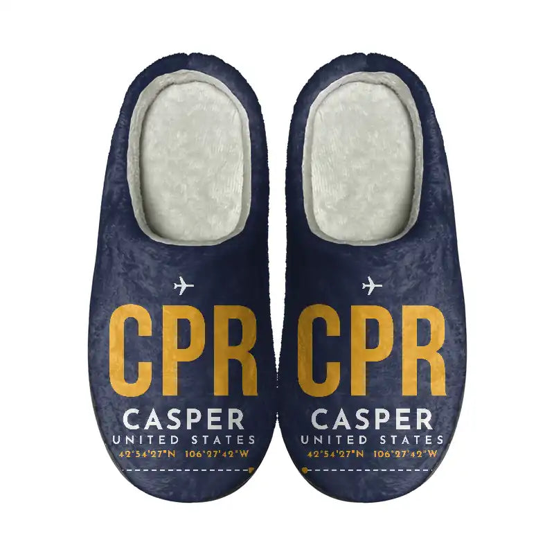 Casper–Natrona County International Airport (CPR) Slippers & Flip Flops - Slippers - Cotton - Code - Same - Navy Blue