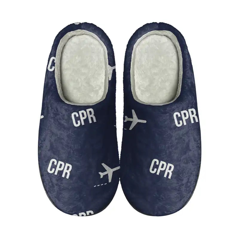 Casper–Natrona County International Airport (CPR) Slippers & Flip Flops - Slippers - Cotton - Pattern - Navy Blue