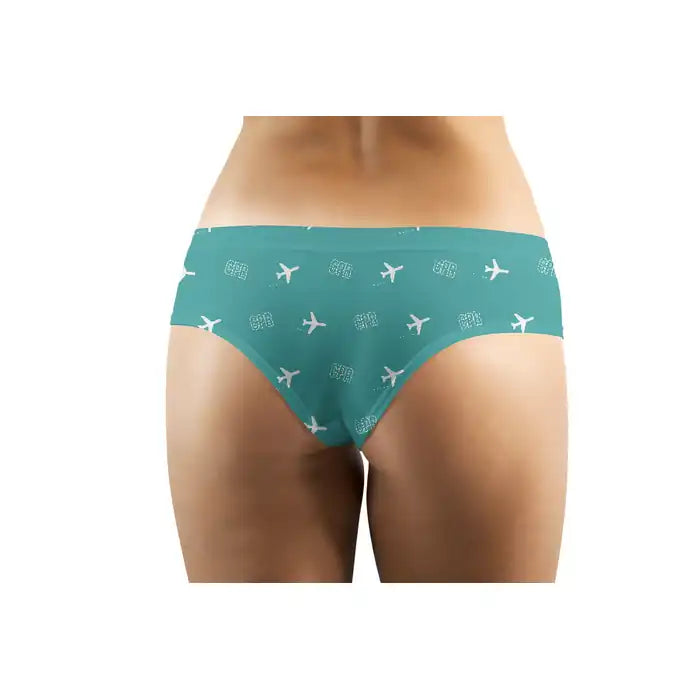 Casper–Natrona County International Airport (CPR) Women Panties - Pattern - Turquoise - Back